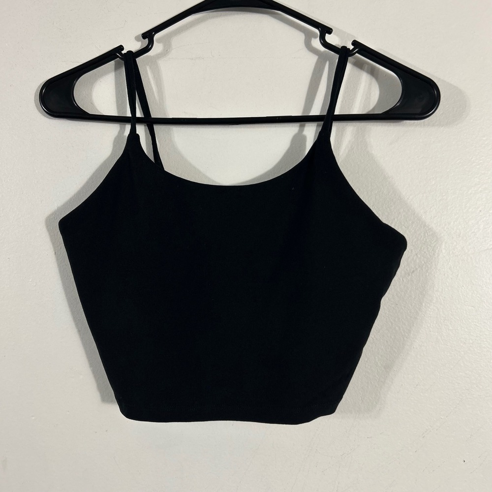 Unbranded Crop Top Camisole Womens Small Black Spaghetti Strap Minimalist